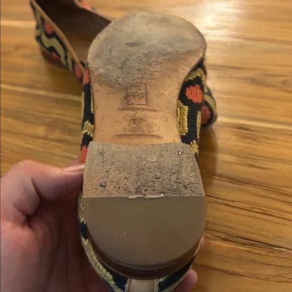 Stubbs & Wootton Needlepoint Geometric Black and Gold Loafers - Picture 4 of 6